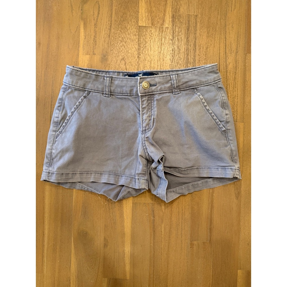 Hollister Womens Low Rise Short 3 Inch Inseam Gray Blue Chino Shorts Size 00 W23
